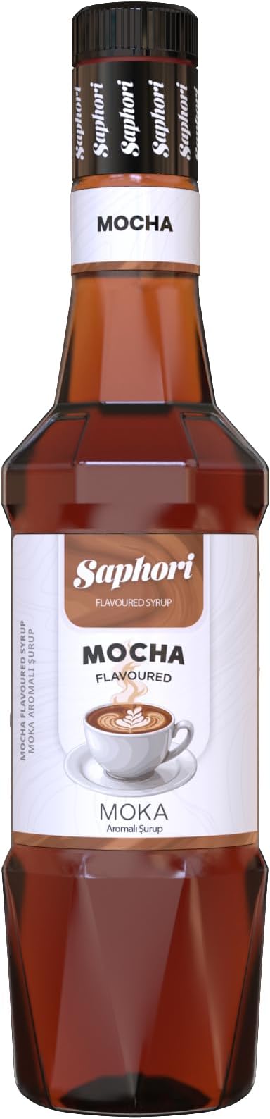 Saphori Kokteyl Şurubu Kahve Şurubu 700 ML Aroma, Tatlandırıcı şurup, Gazlı içecekler ve Çaylar İçin Aroma verici (Mocha)