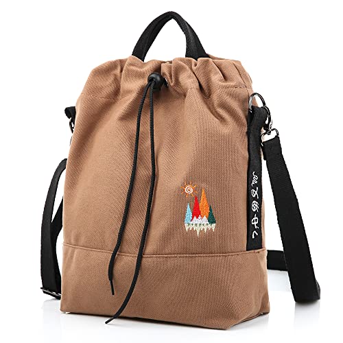 Togood Canvas Crossbody Bag for Women Tote Bags Casual Shoulder Hobo Purse with Embroidery,Vintage Boho Work Travel Everyday