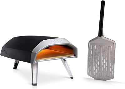 Ooni Koda 12 Gas Pizza Oven - Essentials Pizza Oven Bundle with 12 Perforated Pizza Peel Included
