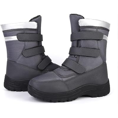 Mens Snow Boots,Men Insulated Waterproof Shoes,Warm Fur Line Bootie,Non-Slip Outdoor Boot for Winter