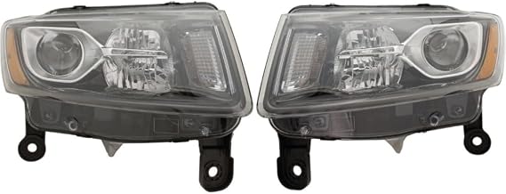 Headlight Set Fits Clear Lens Black Housing Assembly