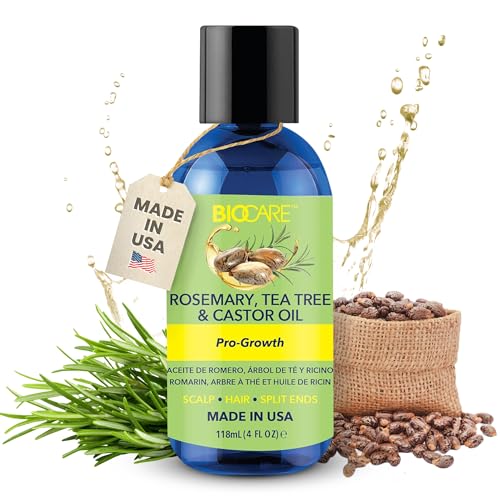BIOCARE - Rosemary, Tea Tree, and Castor Oil Hair Growth Oil, Strength, and Faster Growth - 4 oz