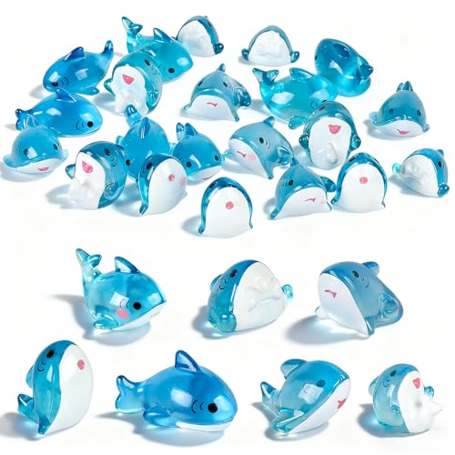 HOMICO 21 Pieces Mini Shark Sea Animals Tiny Resin Animals for Dollhouse Fairy Garden Landscape Aquarium Party Decoration