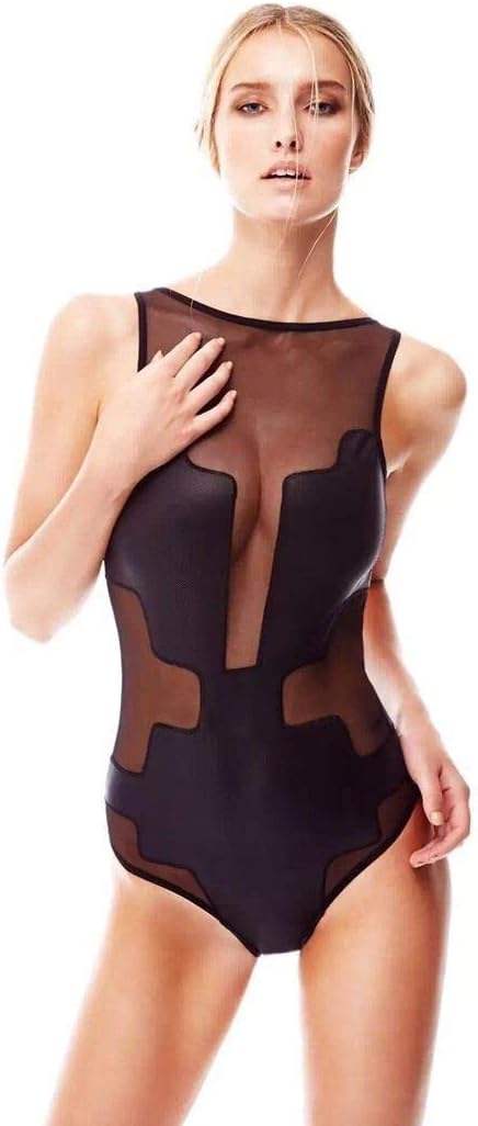 MU hot New European and American hot Fashion Solid Color Triangle One-Piece Swimsuit Large Size Perspective Beach Spa Vacation Ladies Swimwear