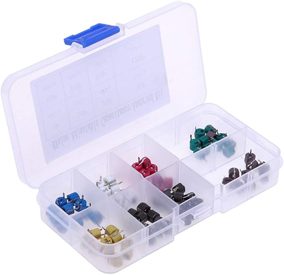 Baosity 80 Piece Plastic Variable Capacitors pF - 120pF(8 Values/Types)