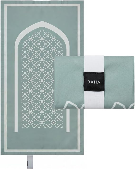Portable Prayer Mat | Travel Prayer Mat, Foldable Prayer Rug for Muslims, Perfect Muslim Gift (Moss Green)