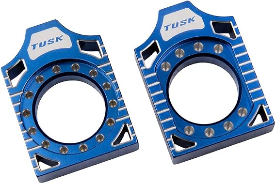 TUSK Racing Axle Blocks Blue Compatible with Yamaha YZ125/250 2002-2026