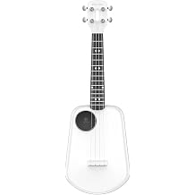 Smart Ukulele, 0 Basic Entry, APP Intelligent Interaction, LED Light Guide, Cool Carbon Fiber, 23 Inch Small Guitar, Ukulele, Suitable For Children And Novices (Color : White)
