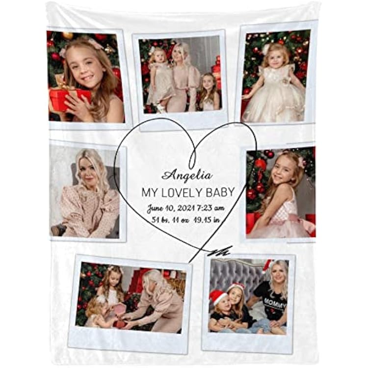 Personalized Baby Blankets with Photo Name - Custom Blankets for Boys Girls Photo 7, 30 x 40
