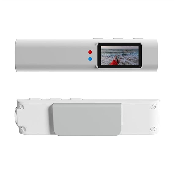 Fangool 2.7K Ultra-Light Head Mounted Sports Camera - 21g Glasses-Compatible Action Cam with Hands-Free POV & Lossless Audio for Travelers/Business (White)