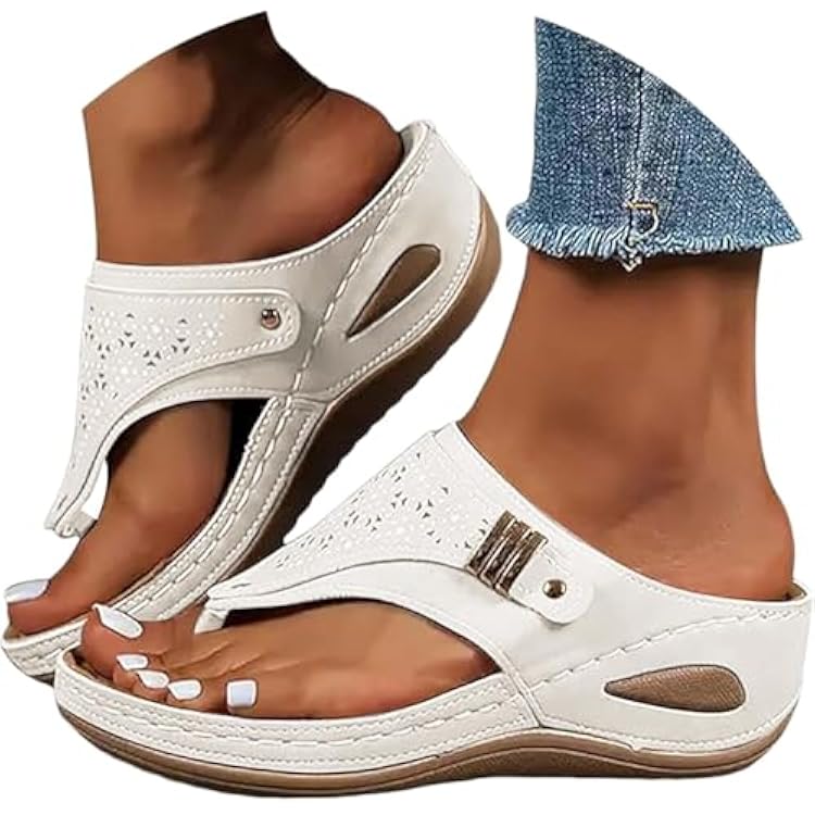 Orthopedic Sandals for Women - Arch Support Wedge Flip Flops, 2025 Summer Comfortable Dressy Casual Beach Sandal Slippers