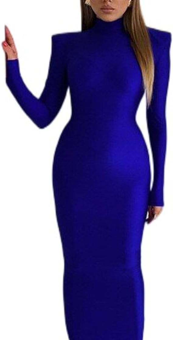 Shoulder Pad Long Sleeves Slim Green Party Club Maxi Dress Spring Autumn Women Fashion Elegant Clothes