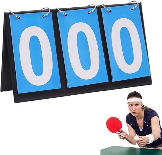 Helweet Portable Flip Scoreboard, Table Top Sport Scoreboard, Sports Score Flip Scoreboard, Sports Digit Scoreboard, Portable Fold Score Board, 3 Digit Scoreboard, Scoreboards for Indoor Outdoor