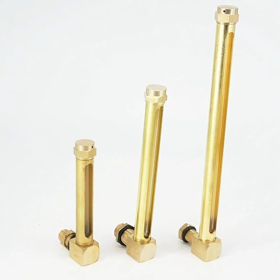 Oil Liquid Level, 1/4" 3/8" 1/2" BSP M12 M14 Brass Oil Liquid Level Indicator Sight Glass Gauge Lathes 1PC(150mm,1/2")
