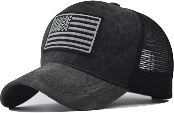 Mesh Baseball Cap with Usa Flag Breathable Snapback Hats Outdoor Sport Caps Unisex Adjustable Trucker Hats