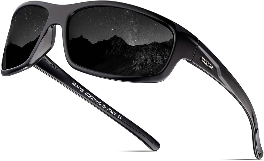 BEALER Polarized Sports Sunglasses for Men Lightweight TR90 Frame Sun Glasses Driving Cycling Fishing UV Protection Shades