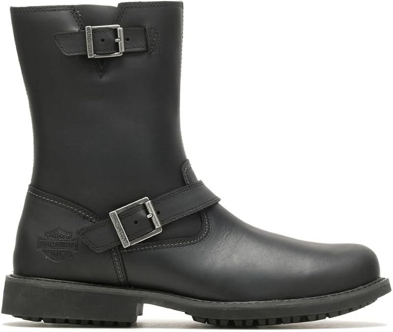 Harley-Davidson Men's Proctor Buckle 8.5-Inch Black Motorcycle Boots, D96286