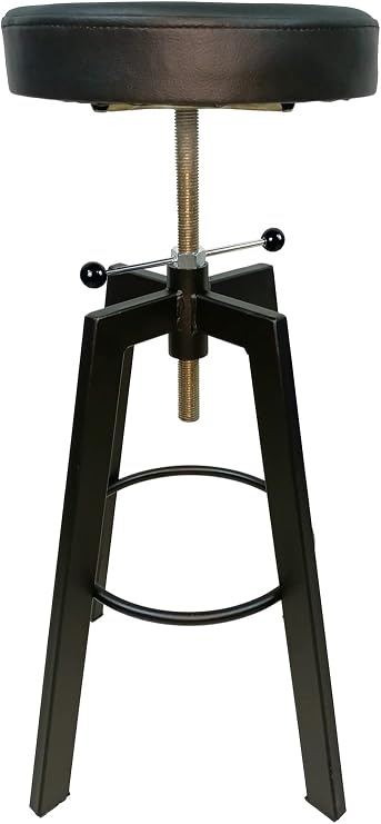 İrem Helen Bar Chair Bar Stool Black Leather Seat