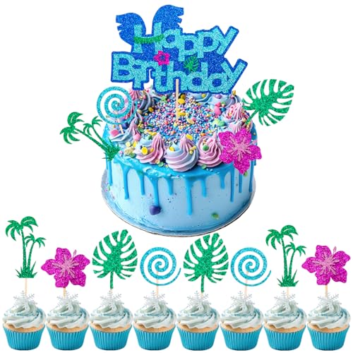 13pcs Cartoon Birthday Cake Toppers, Cute Anime Theme Cupcake Toppers Funny Cartoon Themed Party Decorations for Birthday Celebration