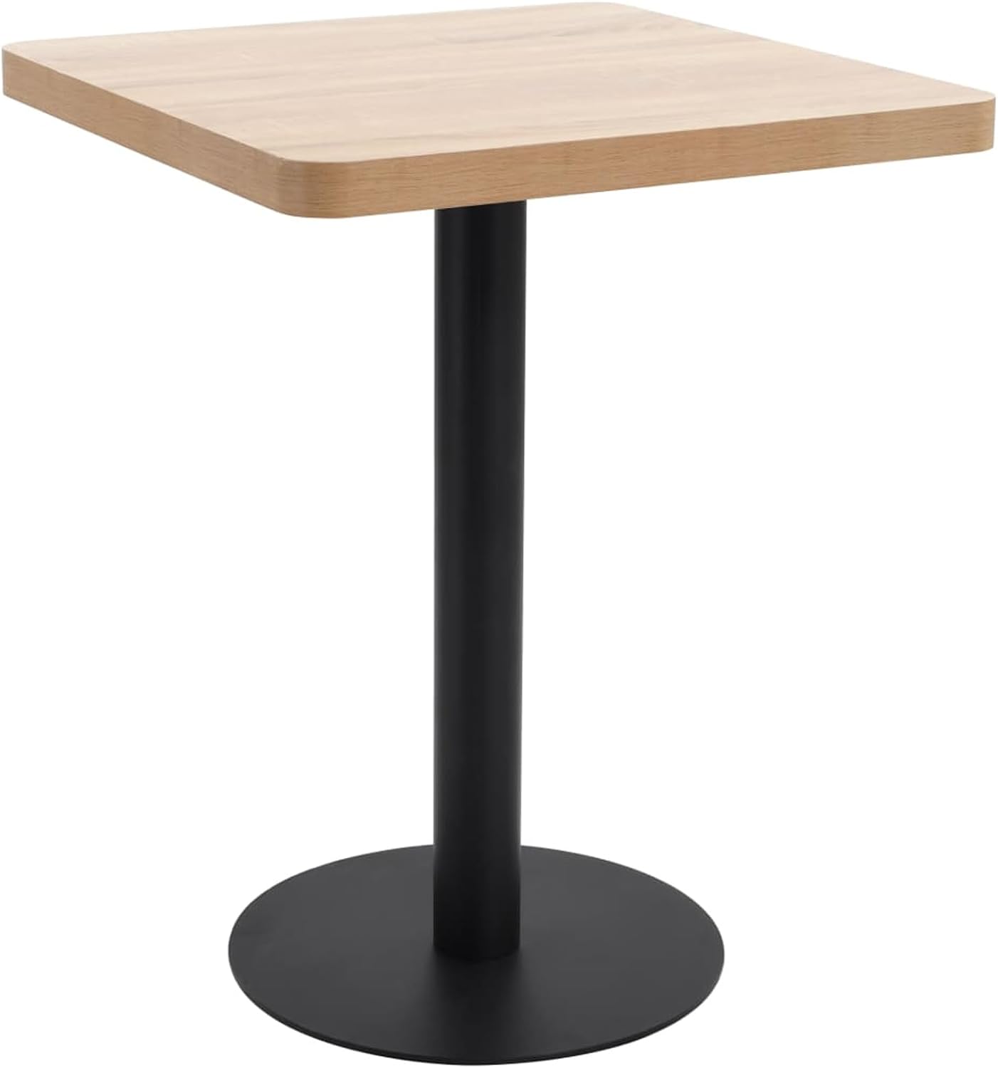 Elegant Bistro Table - Light Brown & Black, MDF & Steel, 24x24x30 inch, Easy Assembly Model286430