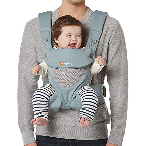 Ergobaby 360 All-Position Baby Carrier with Lumbar Support 12-45 Pounds, Sea Mist, Cool Air Mesh