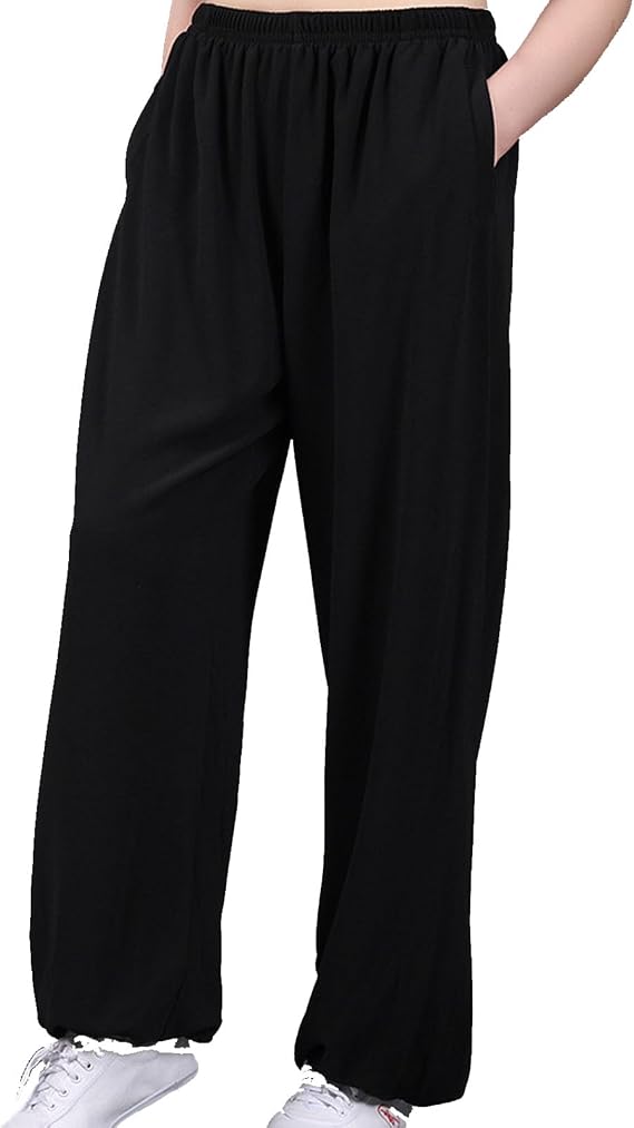 Karate Pants Men Chinese Style Kung Fu Pants Tai Chi Loose Trousers Martial Arts Pant Petite(Size:3XL,Color:D)