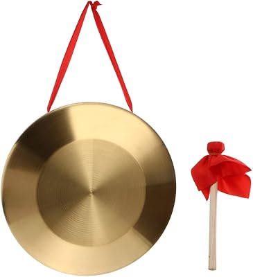 Vaguelly Chinese Copper Gong with Mallet Handheld Percussion Instrument for Traditional Music Practice and Performance