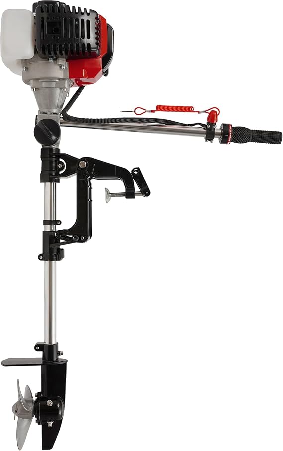 2-Stroke 2.3HP Outboard Boat Motors, 52CC 8500RPM Heavy Duty Fishing Boat Engine with CDI Ignition System & Air Cooling, Inflatable Boat Motor for Vessels Up to 8.2ft in Length & Weighing 220.46lbs
