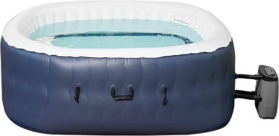 U-MAX Inflatable Hot Tub 4-6 Person 76.7 x 26.7 Inch Portable Round Blow Up Spa with Separate External Air Pump, 120 Bubble Jets
