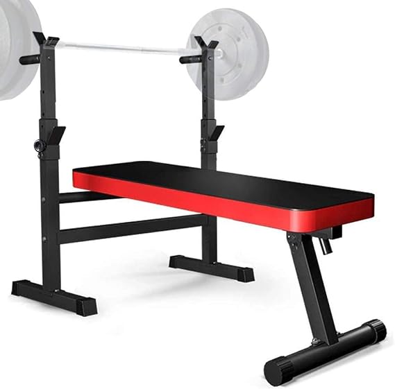 GJXJY Folding Adjustable Weight Bench Gym Sports with Adjustable Barbell Rack And Dip Station, Multi Sit Up Workout Barbell Dip Station Lifting Chest Press