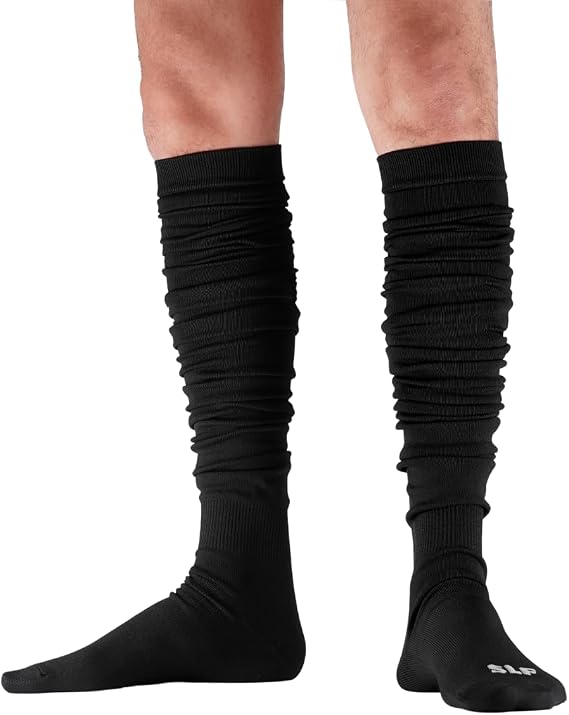 SLEEFS Scrunch Football Socks - KneeHigh MoistureWicking Extra Long Football Socks for Men, Women & Youth