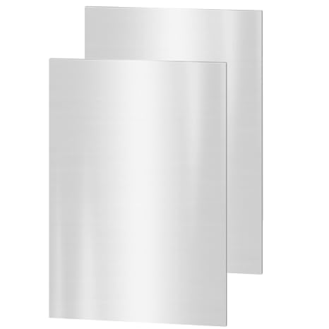 2PCS 304 Stainless Steel Sheets, 8" x 4" x 0.04" Inch (19 Gauge) Stainless Steel Plates 1MM Thick Stainless Steel Shim Plates Metal Sheets for Kitchen DIY Craft Making
