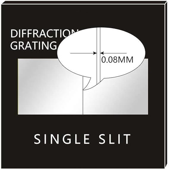 Holographic Diffraction Grating for Single Double Slit Experiment, Transmission Spectroscopy Tool for Physics Teaching Demonstration, Wavelength Decomposition Glass for Optical(0.08mm)
