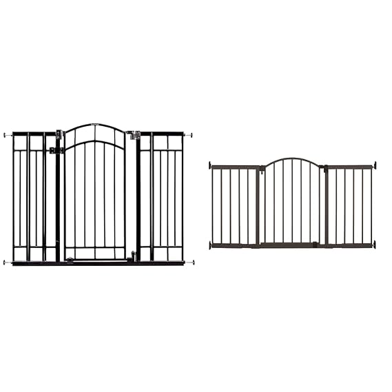 Summer Infant Multi-Use Decorative Extra Tall Walk-Thru Baby Gate, Fits Openings 28.5-48 Inch & Metal Expansion Extra Wide Safety Pet and Baby Gate, 44"-71" Wide, 36 Tall