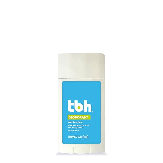 TBH Kids Deodorant Aluminum-Free, Fragrance Free Natural Deodorant for Kids & Preteens With Charcoal, Coconut Oil & Arrowroot Powder Safe & Gentle Odor Protection 2.4 oz