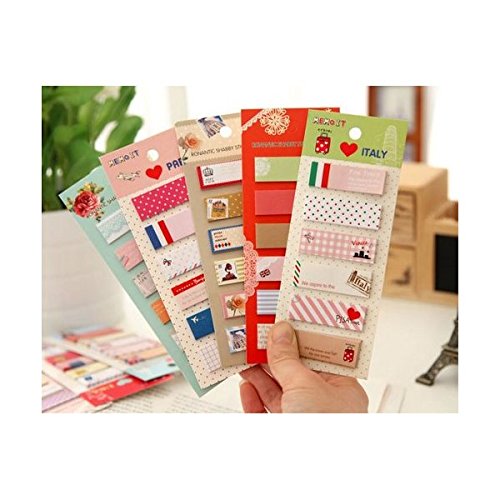 ONOR-Tech 3 x Lovely Bookmark Marker Memo Banderas Índice de texto Bloc de notas Tab Notas Adhesivas