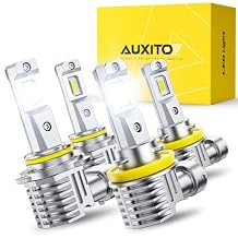 AUXITO 9005 H11 Bulbs, 80000LM Brighter Ultra-Bright, Plug N Play, Long Lifespan, No Flicker, 99% Compatibility, 4PCS