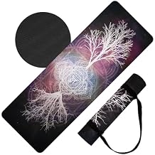 HIGHTOP Yoga Mat with Strap Non-Slip 6mm Thick, Premium Suede & TPE Tree-of-Life Root Chakra Design (72x24) Yoga, Hot Yoga, Pilates and Sweaty Workout