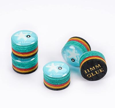 CRICAL Pool Cue Tips 6 Layers Rainbow Billiards Tip Hardness SXSSSMMHH Size 11mm14mm Pool Cue Tip - 5 Piece