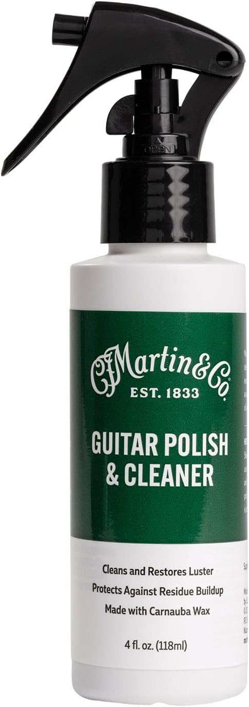 Martin Guitar Polish & Cleaner 4 oz Spray Bottle | Cleans, Restores, and Protects | Made with Carnauba Wax for a Natural Shine