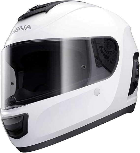 Sena unisex-adult MO-STD-GW-M-01 Momentum Full Face Glossy White M, Medium