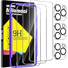 Milomdoi 3 Pack Screen Protector for Apple iPhone 13 Pro Max with 3 Pack Tempered Glass Camera Lens Protector, Ultra 9H Accessories, Case Friendly, Mounting Frame, 2.5D Curved, Transparent