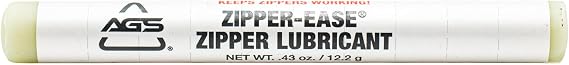 Zipper-Ease Lubricant Stick by AGS Fix Stuck Zippers Instantly | Works on Metal, Plastic & Nylon Zippers | Stainless Wax Formula | Travel-Size 0.43 oz Stick for Jackets, Backpacks, Tents & Luggage