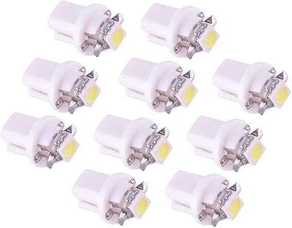 10pcs T5 B8.5D 5050 SMD White Car LED Dashboard Instrument Light Bulbs Dash Lamp
