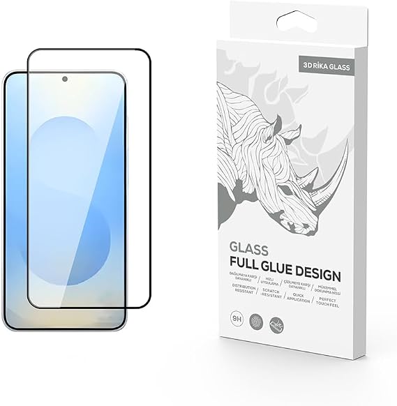 Samsung Galaxy S25 Ekran Koruyucu Tam Kaplayan Toz Korumalı Premium Cam Koruma Rika Siyah