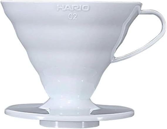 Hario V60 Plastic Coffee Dripper, Size 02, White