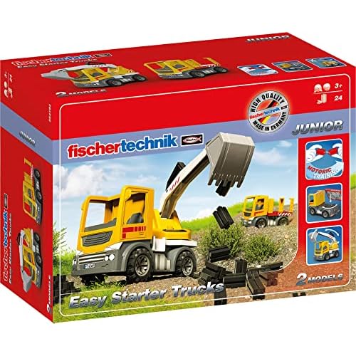 Fischertechnik Junior Easy Starter Trucks, Multicolor with 30 Pieces for Play That Promotes Motor Skills and Hand Eye Coordination for Ages 3 and Up