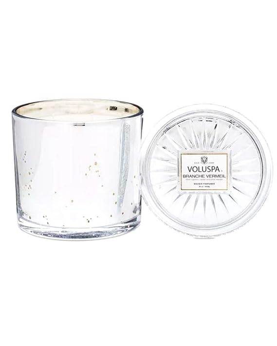 Voluspa Branche Vermeil Candle | Corta Maison Boxed Glass | 11 Oz | 45 Hour Burn Time | Vegan | Coconut Wax and All Natural Wicks for a Cleaner Burn
