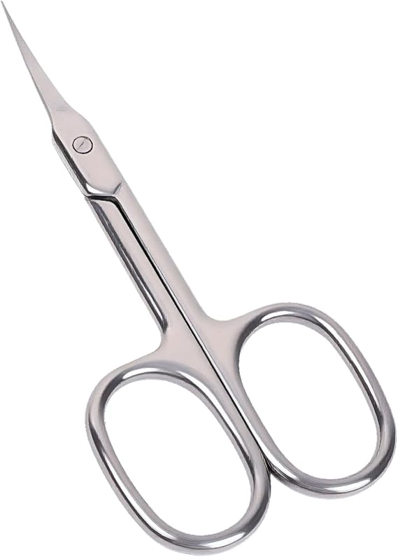 Cuticle Scissors Extra Fine Nail Curved Cuticle Scissors Made of Stainless Steel for Precise Removal of Skin Residues as Well as Care for Fingers, Eyebrows, and Eyelashes Durable
