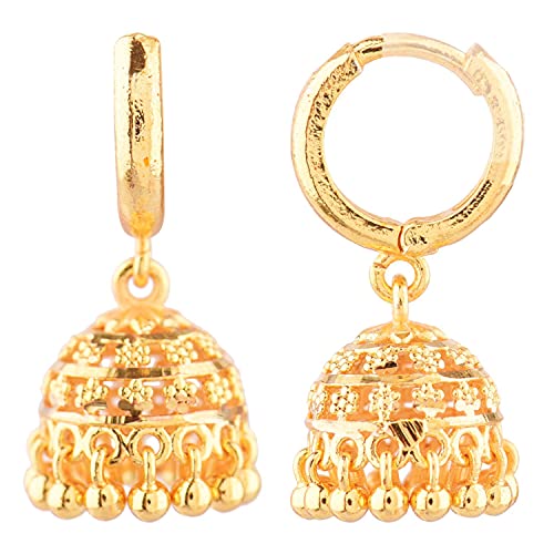Efulgenz Hoop Jhumka Earrings for Women Traditional Wedding Bridal Bollywood Jewelry Jhumka Jhumki Dangle Earrings Set Indian Jhumkas for Women